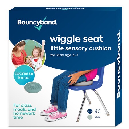Bouncybands Little Wiggle Seat Sensory Cushion, Silver WS27SI
